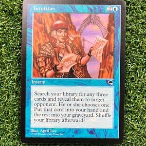 Intuition Tempest Rare MTG Reserved List Blue Instant LP/MP Magic The Gathering